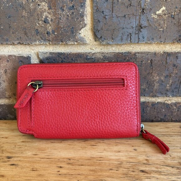 Fossil Robot Wallet Zip Around Red Cardholder - Picture 2 of 11